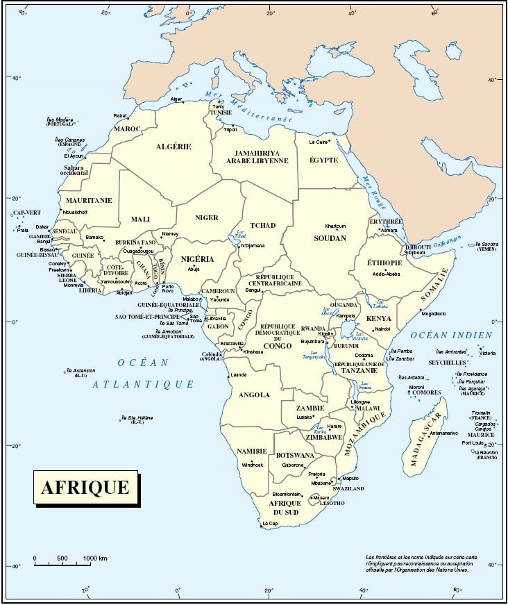 Carte Géographique De Lafrique