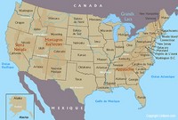 carte États-Unis montagnes
