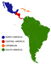 Carte Amérique latine région