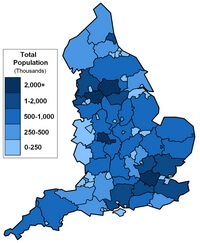 carte Angleterre population