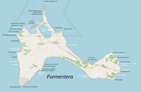 Carte Formentera plage ville route