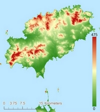 Carte Ibiza relief altitude