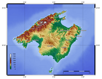 Carte Majorque relief altitude