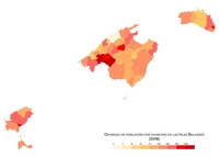 Carte Baléares densité population