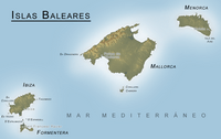 Carte Baléares relief