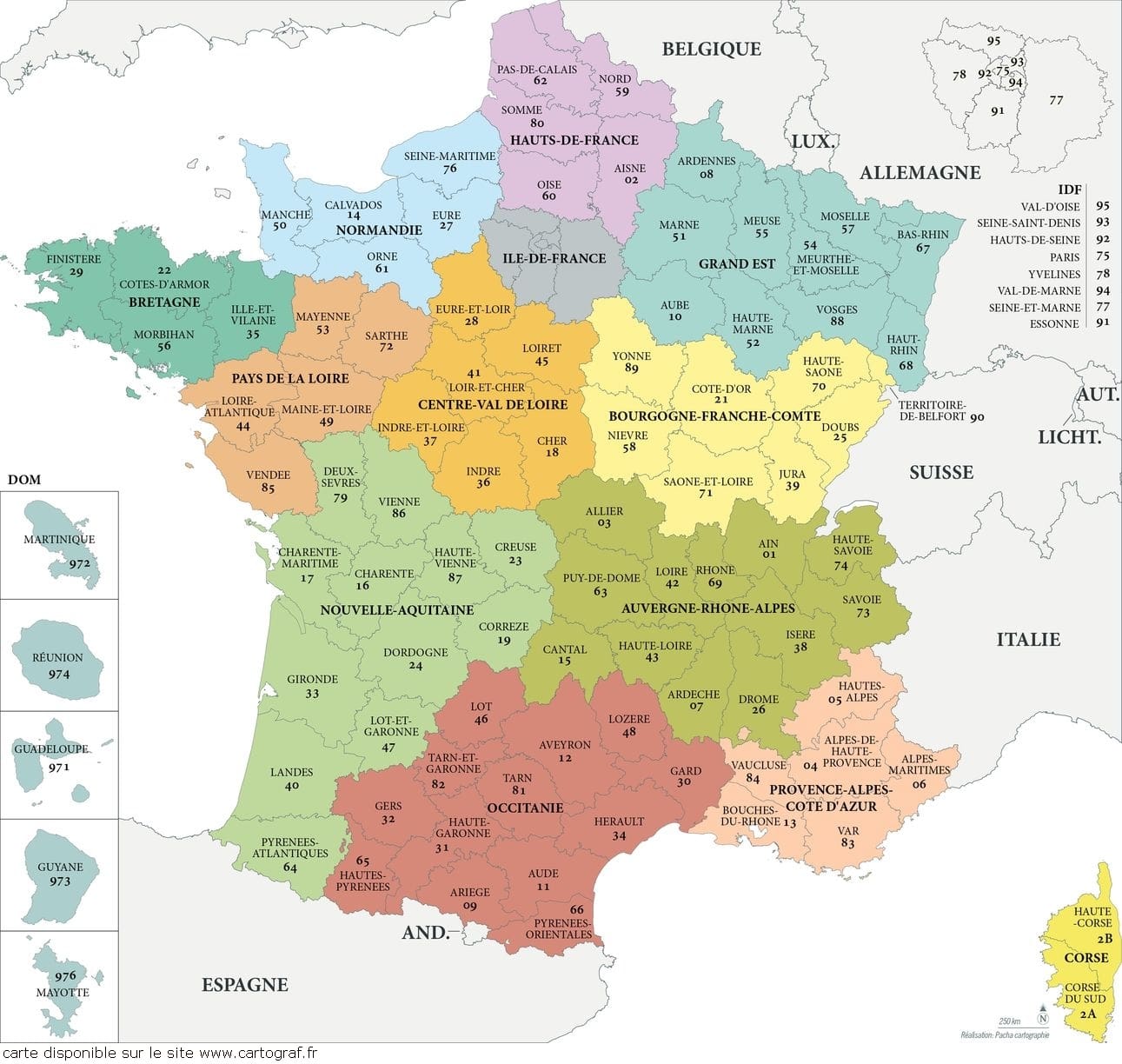 Carte de la France avec les départements page 2