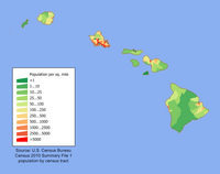 Carte population Hawaï