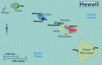 Carte simple Hawaï île ville