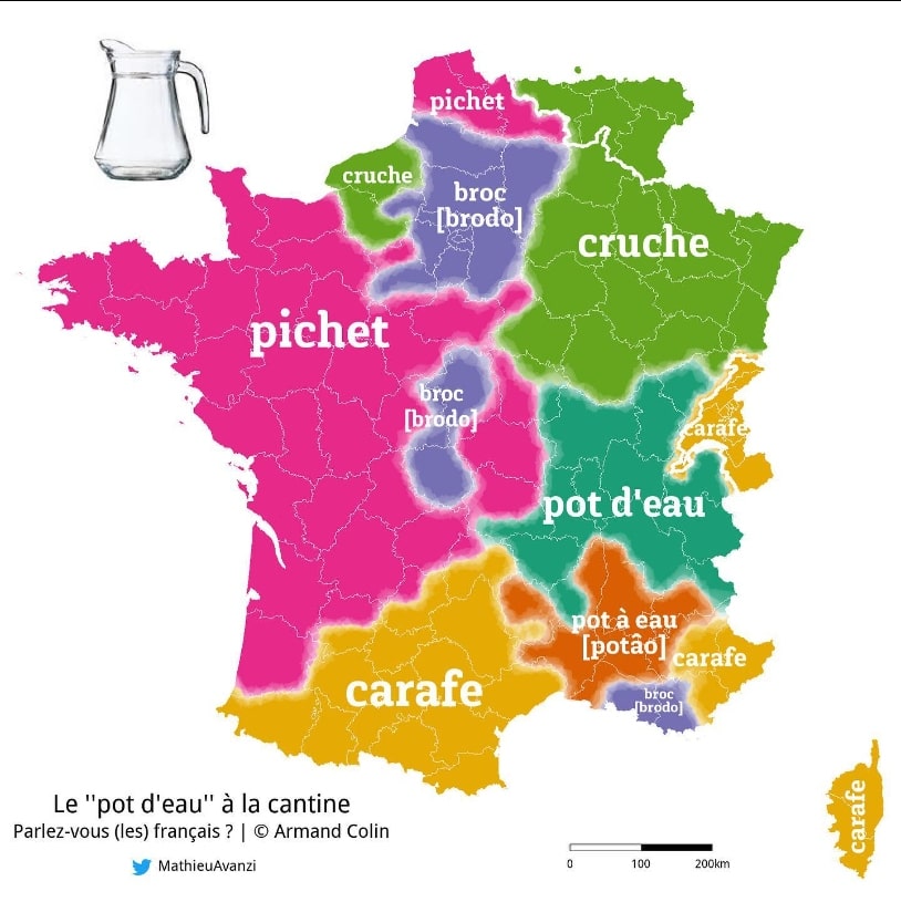 Cartographie linguistique du « crayon à papier » et de ses variantes –  Français de nos régions