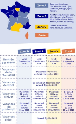 Date du calendrier scolaire