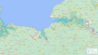 Carte montée eaux le Havre Caen