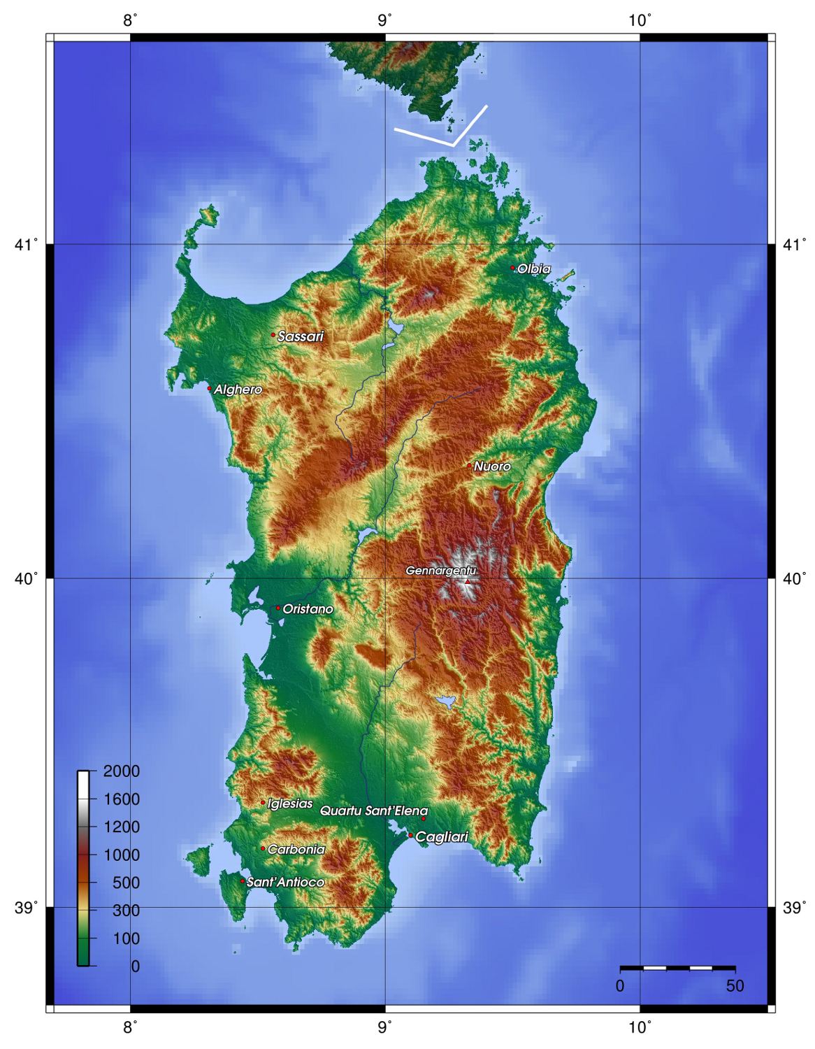 Cartograf.fr : Les cartes de la Sardaigne