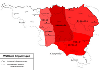 Carte Wallonie avec les langues parlées