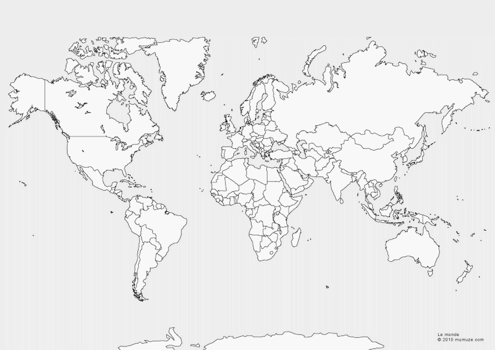 Fond de carte du monde blanc et vierge
