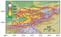 Carte Kirghizie relief altitude