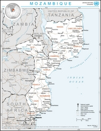 carte Mozambique région ville route