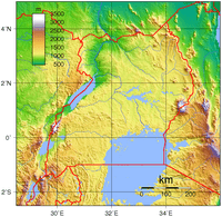 carte Ouganda relief altitude