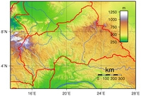 carte Centrafrique relief