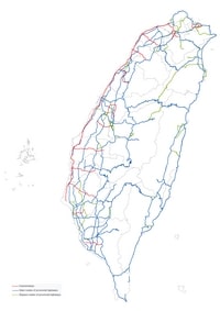Carte routière Taïwan routes autoroutes