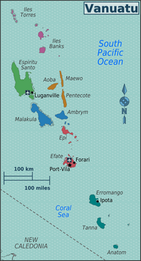 Carte Vanuatu simple