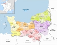Carte Normandie départements arrondissements
