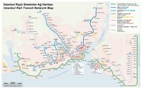 carte Istanbul grand plan du réseau ferré des trains et des métros