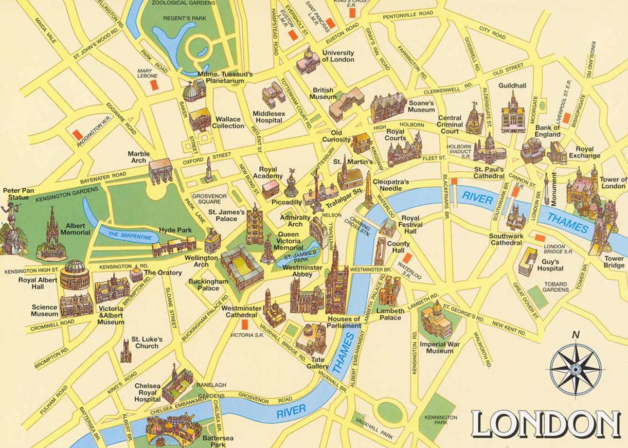 Carte des quartiers de Londres | Carte de vœux
