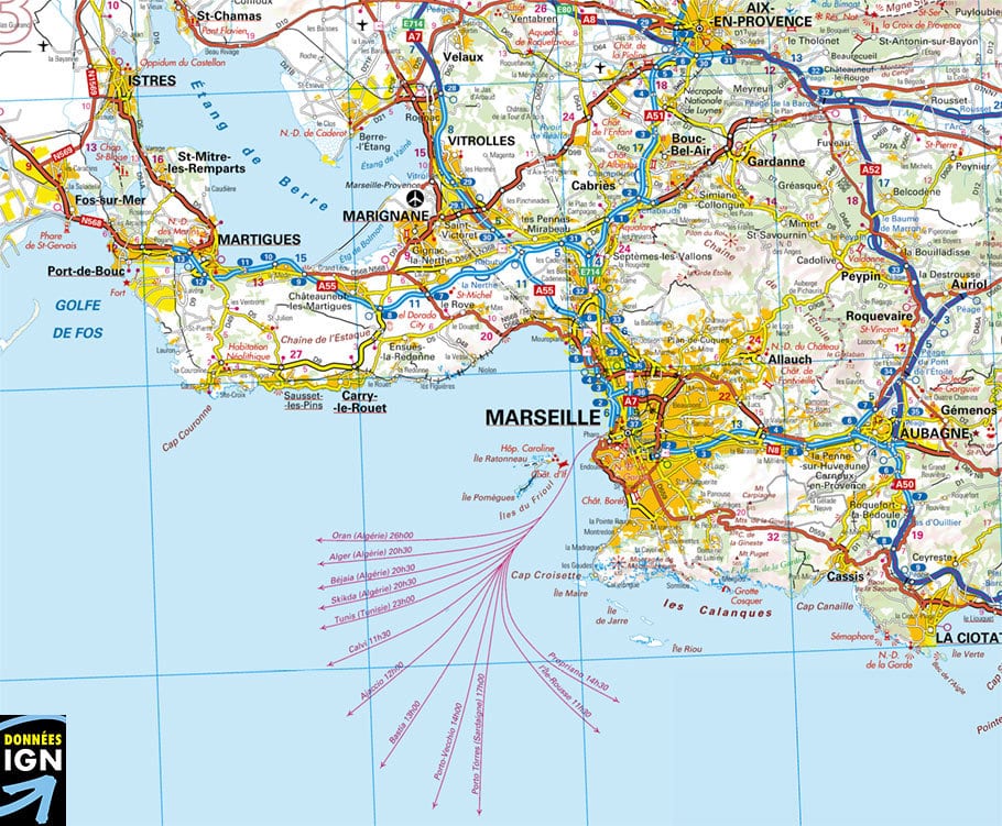 Marseille Frankrijk Kaart - Vogels